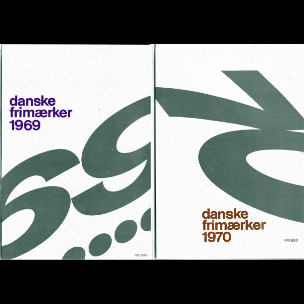 Danmark �rsmapper 1969(plastomslag)+1970 postfrisk