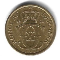 Danmark m�nt 1940 Chr. X, 1/2 kr., Sieg 1.2 kval. 1+