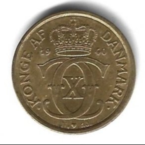 Danmark m�nt 1940 Chr. X, 1/2 kr., Sieg 1.2 kval. 1+