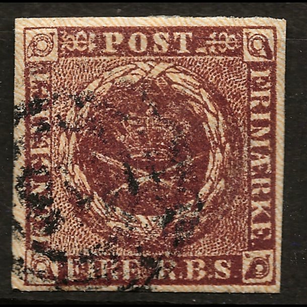 Danmark AFA 1 - 4 RBS Thiele IIb pnt mrke med svagt stempel-3009