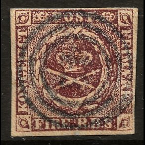 Danmark AFA 1 - 4 RBS Thiele IIb p�nt m�rke med p�nt stempel-3010