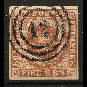 Danmark AFA 1 - 4 RBS Thiele IIIb flot m�rke med n�sten perfekt stempel 12 Christiansfeld-5004