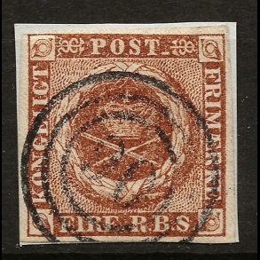 Danmark AFA 1 - 4 RBS Thiele IIIe flot m�rke med stempel 90 R�nnede-7000