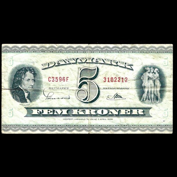 Danmark 5-kroner 1959-C3 Sieg 129 kval. 1-/F